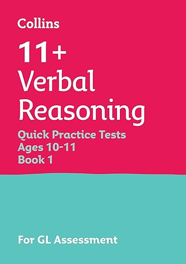 Book cover for '11+ Verbal Reasoning Quick Practice Tests Ages 10-11 Book 1'