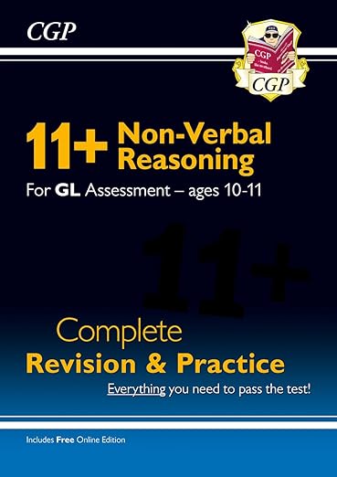 Book cover for 'CGP 11+ GL Non-Verbal Complete Revision and Practice – Ages 10-11'