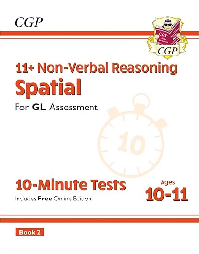 Book cover for 'CGP NVR / Spatial Reasoning 10 Minute Tests Book 2 Ages 10-11'