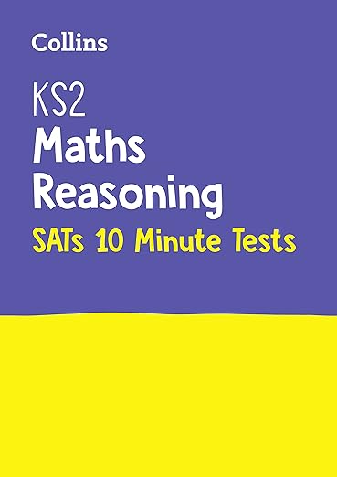 Book cover for 'Collins KS2 Maths Reasoning SATs 10-minute tests'