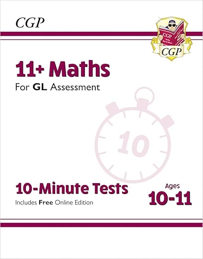Book cover for 'CGP Maths 10 minute tests'